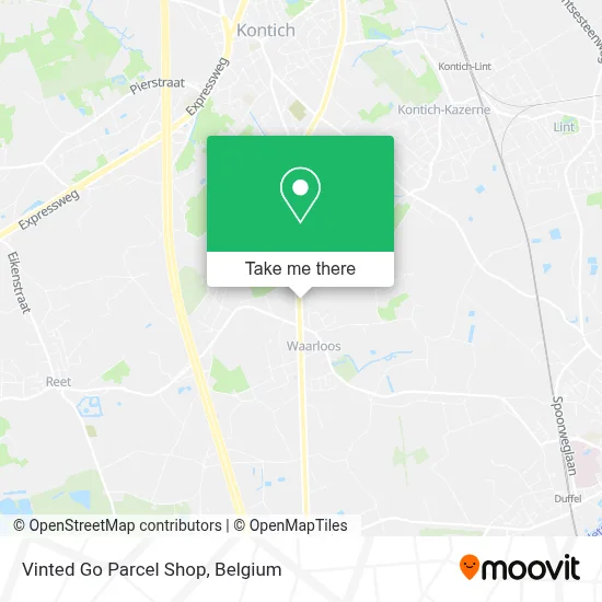 Vinted Go Parcel Shop map