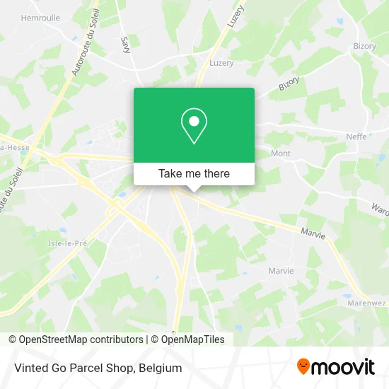 Vinted Go Parcel Shop map