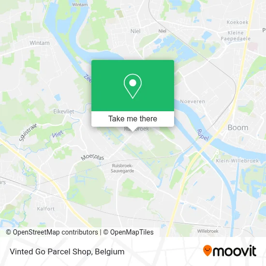 Vinted Go Parcel Shop map