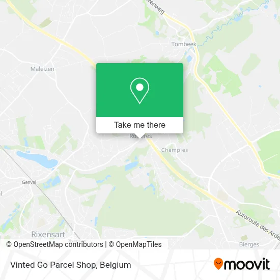 Vinted Go Parcel Shop map