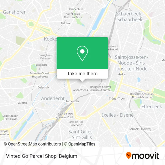 Vinted Go Parcel Shop map