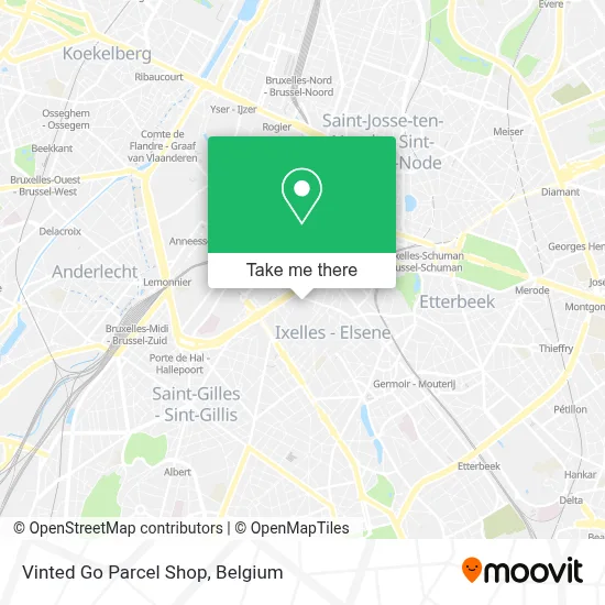 Vinted Go Parcel Shop map
