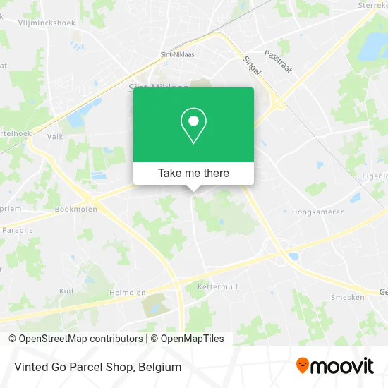 Vinted Go Parcel Shop map