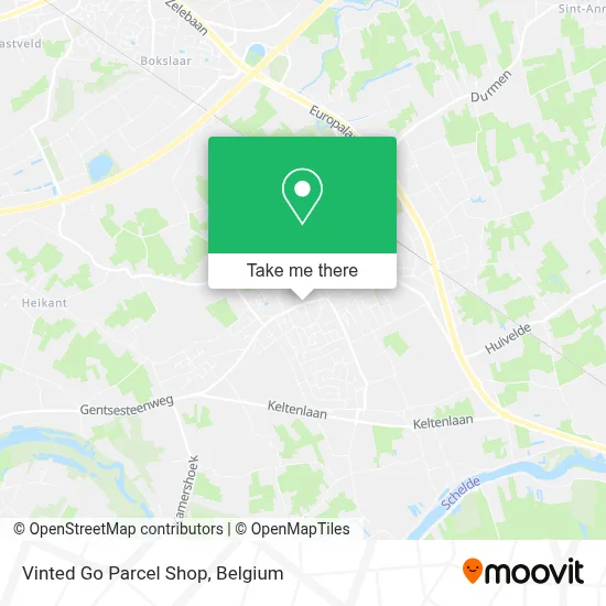 Vinted Go Parcel Shop map
