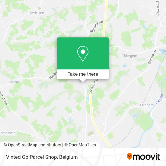 Vinted Go Parcel Shop map