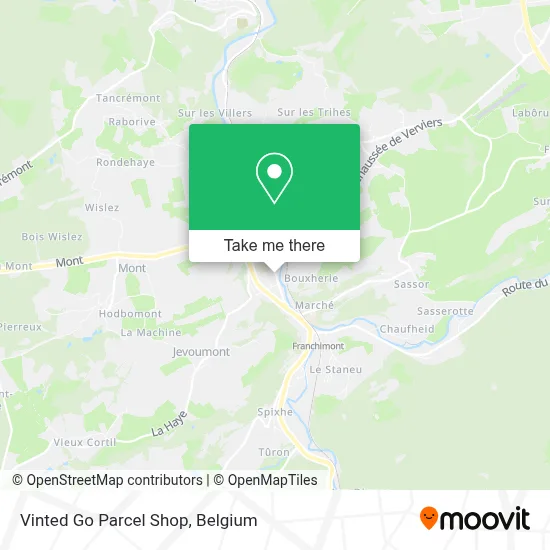 Vinted Go Parcel Shop map