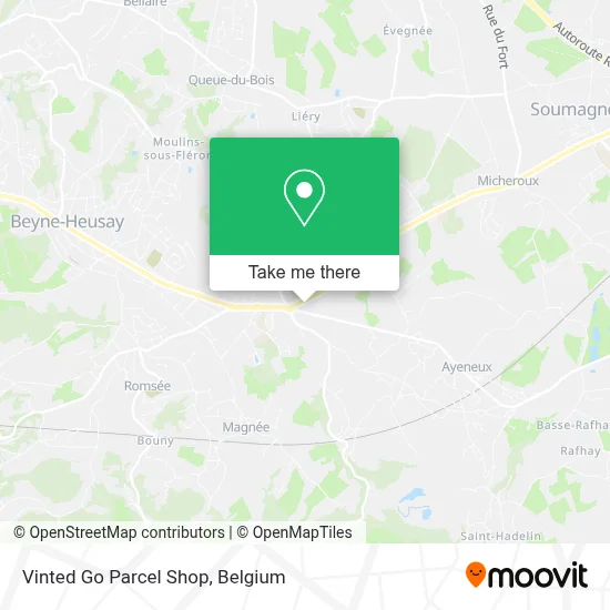 Vinted Go Parcel Shop map