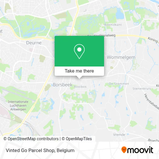 Vinted Go Parcel Shop map