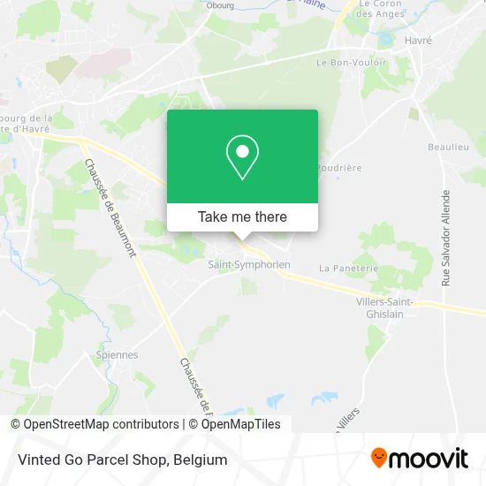 Vinted Go Parcel Shop map