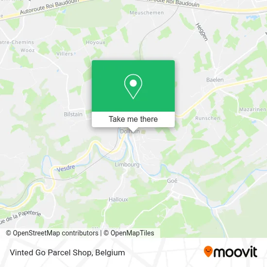 Vinted Go Parcel Shop map