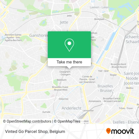 Vinted Go Parcel Shop map