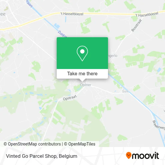 Vinted Go Parcel Shop map