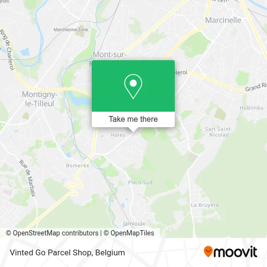 Vinted Go Parcel Shop map