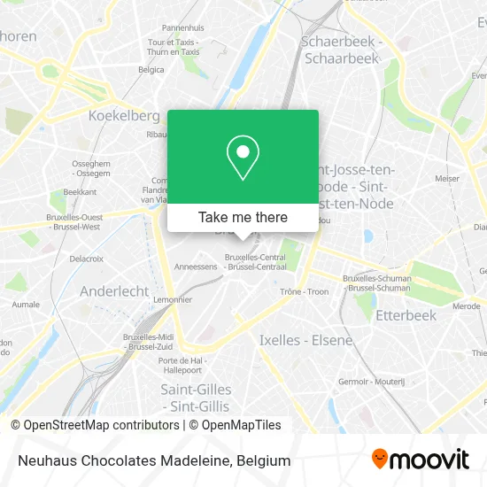 Neuhaus Chocolates Madeleine map