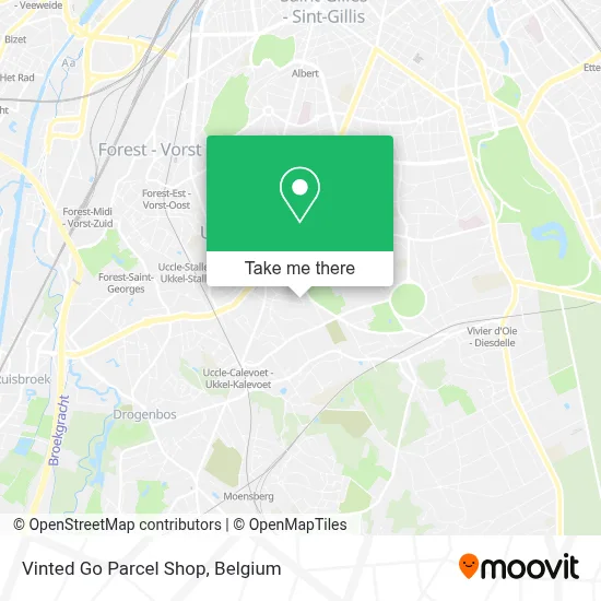 Vinted Go Parcel Shop map
