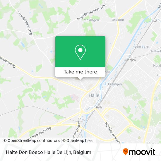 Halte Don Bosco Halle De Lijn map