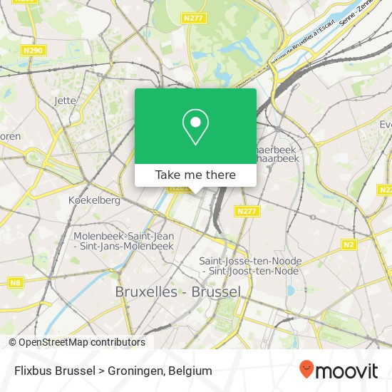 Flixbus Brussel > Groningen plan