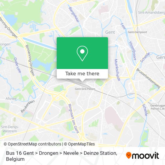 Bus 16 Gent > Drongen > Nevele > Deinze Station plan