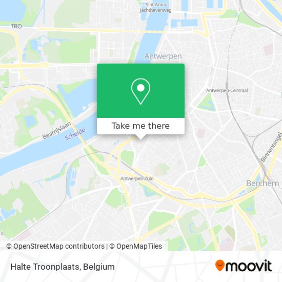 Halte Troonplaats map