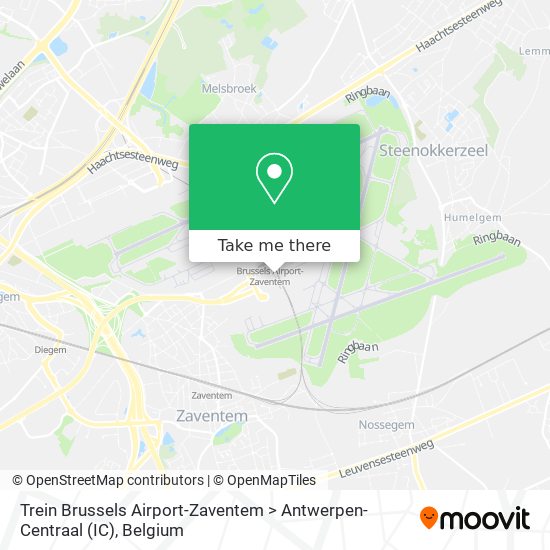 Trein Brussels Airport-Zaventem > Antwerpen-Centraal (IC) map
