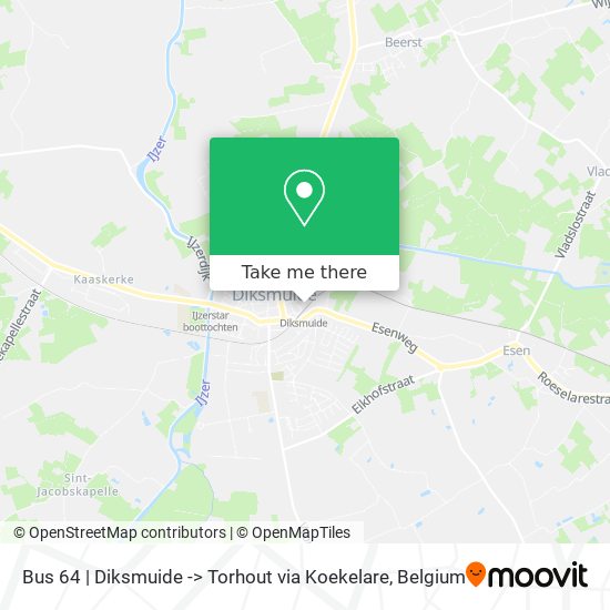 Bus 64 | Diksmuide -> Torhout via Koekelare map