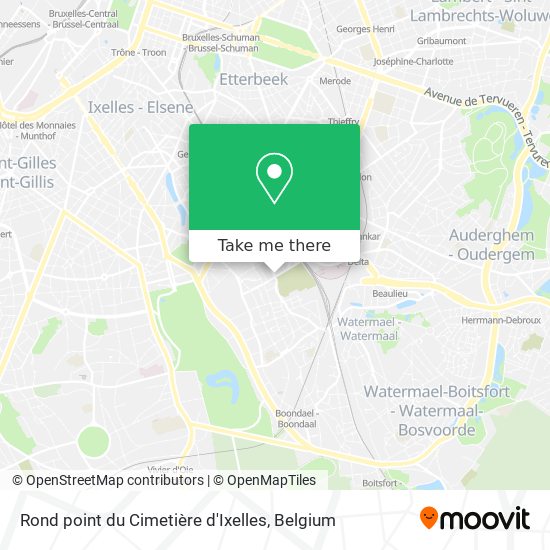 Rond point du Cimetière d'Ixelles map