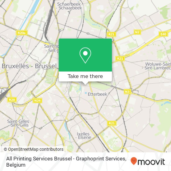 All Printing Services Brussel - Graphoprint Services map