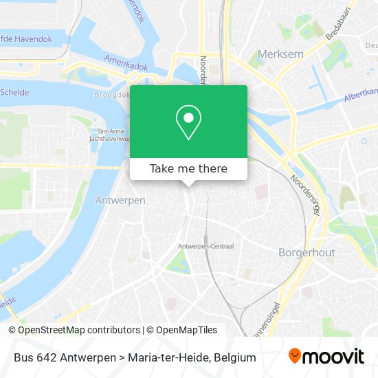 Bus 642 Antwerpen > Maria-ter-Heide map