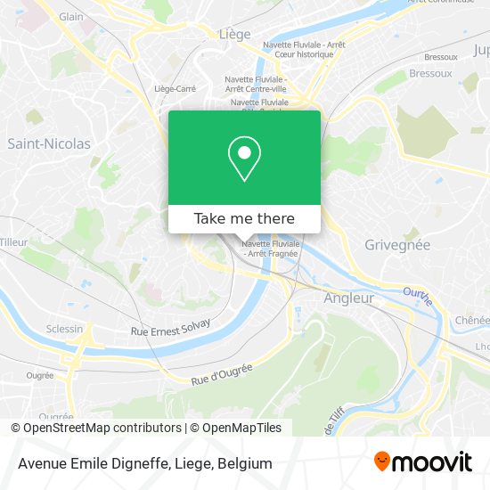 Avenue Emile Digneffe, Liege map