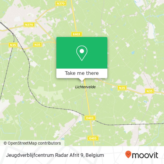 Jeugdverblijfcentrum Radar Afrit 9 map