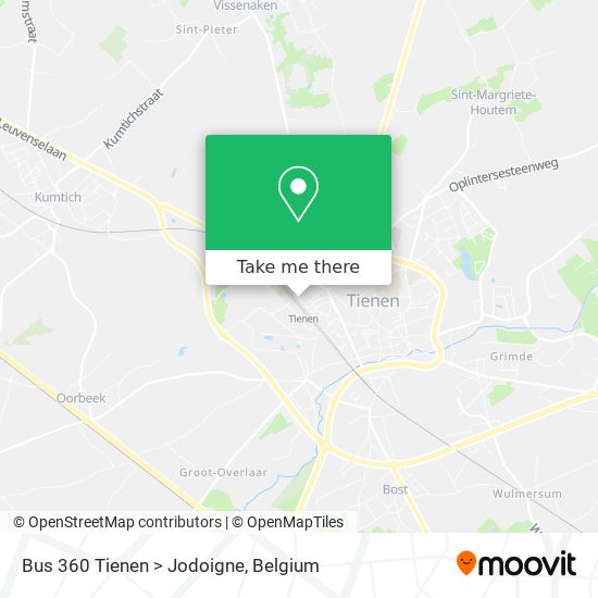 Bus 360 Tienen > Jodoigne map