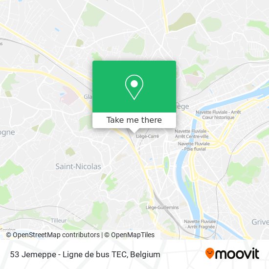 53 Jemeppe - Ligne de bus TEC map