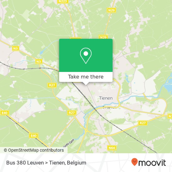 Bus 380 Leuven > Tienen map