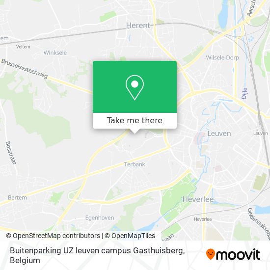 Buitenparking UZ leuven campus Gasthuisberg map