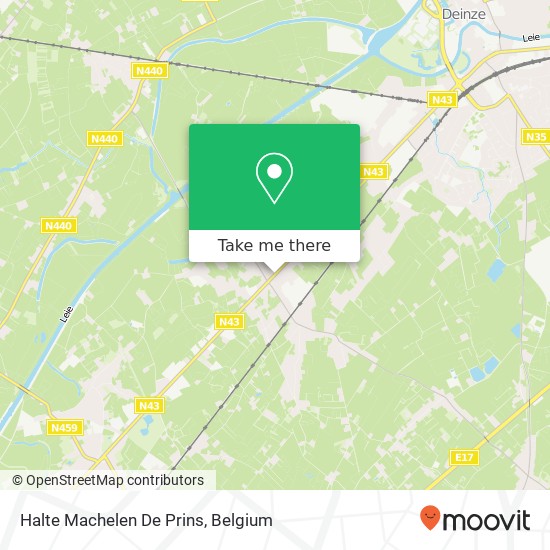 Halte Machelen De Prins map