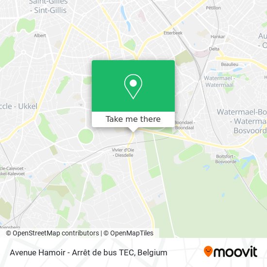 Avenue Hamoir - Arrêt de bus TEC map