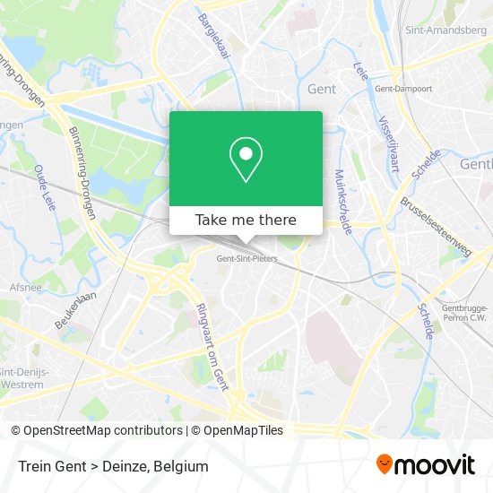 Trein Gent > Deinze map