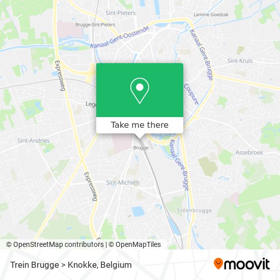 Trein Brugge > Knokke map