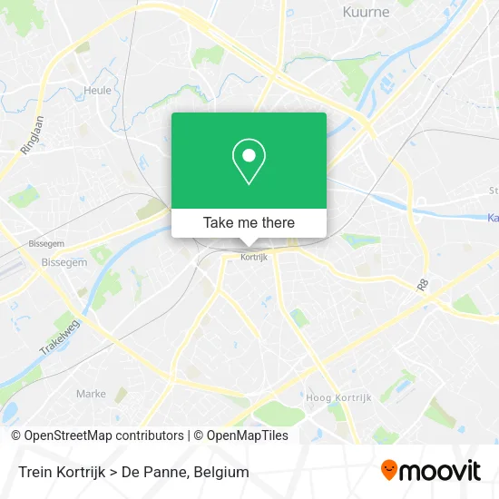 Trein Kortrijk > De Panne map