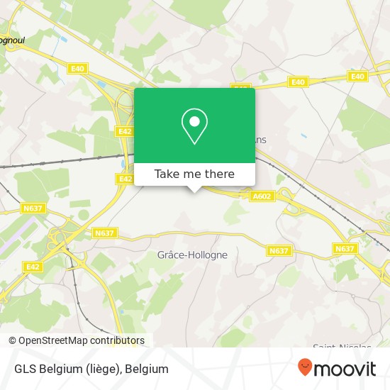 GLS Belgium (liège) map