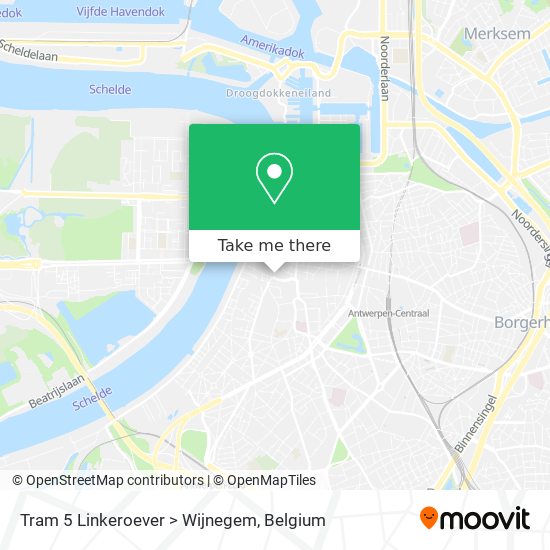 Tram 5 Linkeroever > Wijnegem plan
