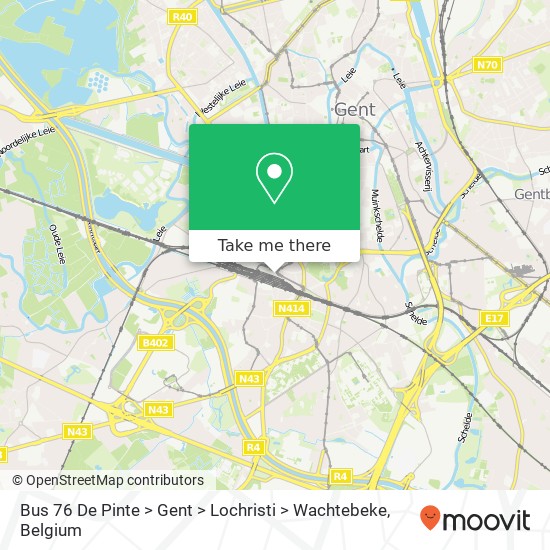 Bus 76 De Pinte > Gent > Lochristi > Wachtebeke plan