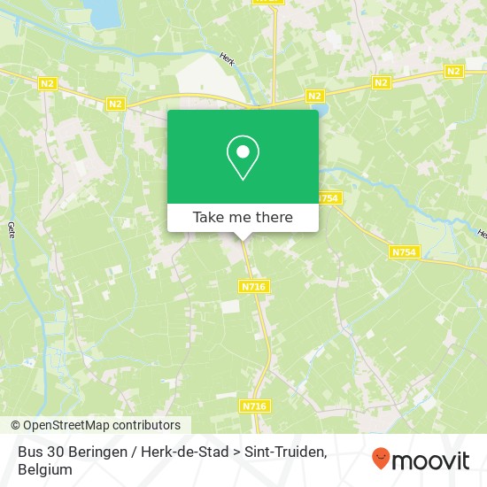 Bus 30 Beringen / Herk-de-Stad > Sint-Truiden plan