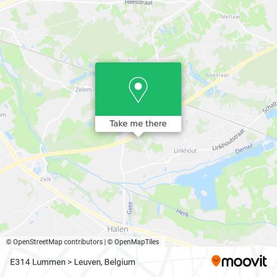 E314 Lummen > Leuven map