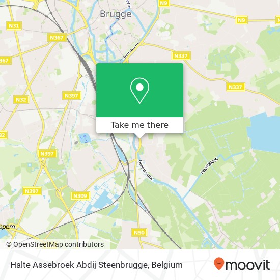 Halte Assebroek Abdij Steenbrugge map