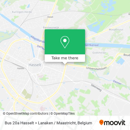 Bus 20a Hasselt > Lanaken / Maastricht map