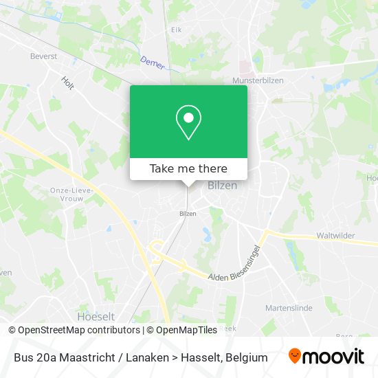 Bus 20a Maastricht / Lanaken > Hasselt plan