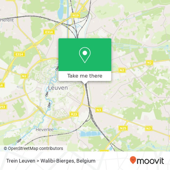 Trein Leuven > Walibi-Bierges map