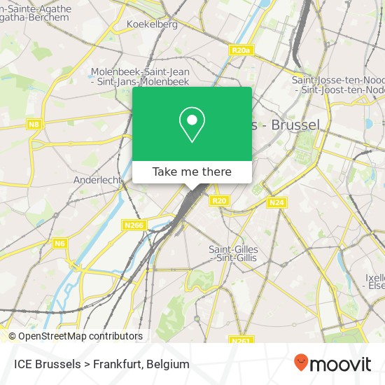 ICE Brussels > Frankfurt map