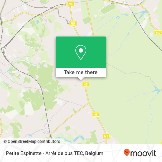 Petite Espinette - Arrêt de bus TEC map